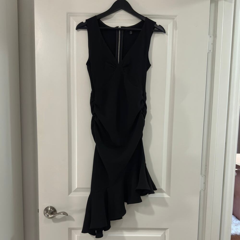 Romeo & Juliet Couture Black Midi Ruched Dress